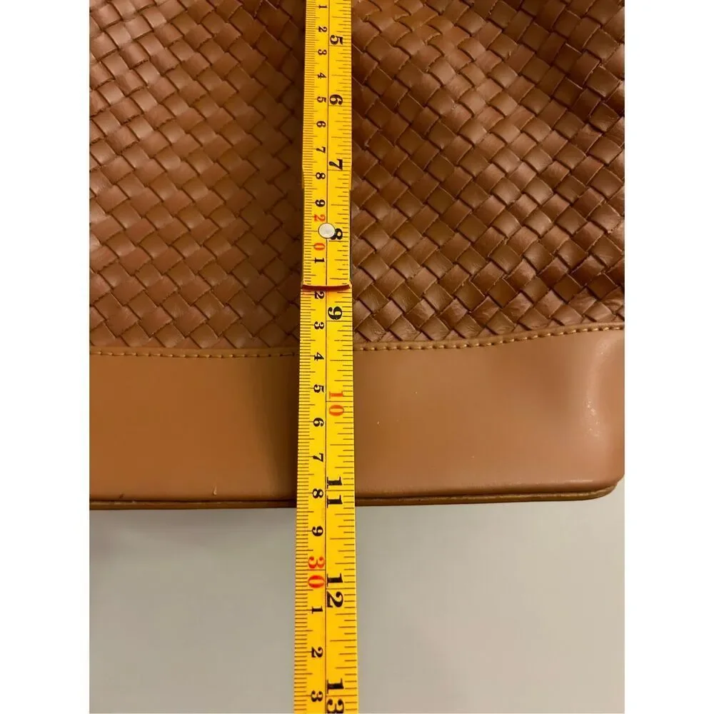 Valentina Fiore woven genuine Italian leather shoulder bucket bag minimalist - Picture 9 of 16